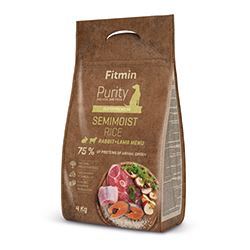 Fitmin dog Purity Rice Semimoist Rabbit & Lamb 2 x 4 kg + DOPRAVA ZDARMA+1x masíčka Perrito!