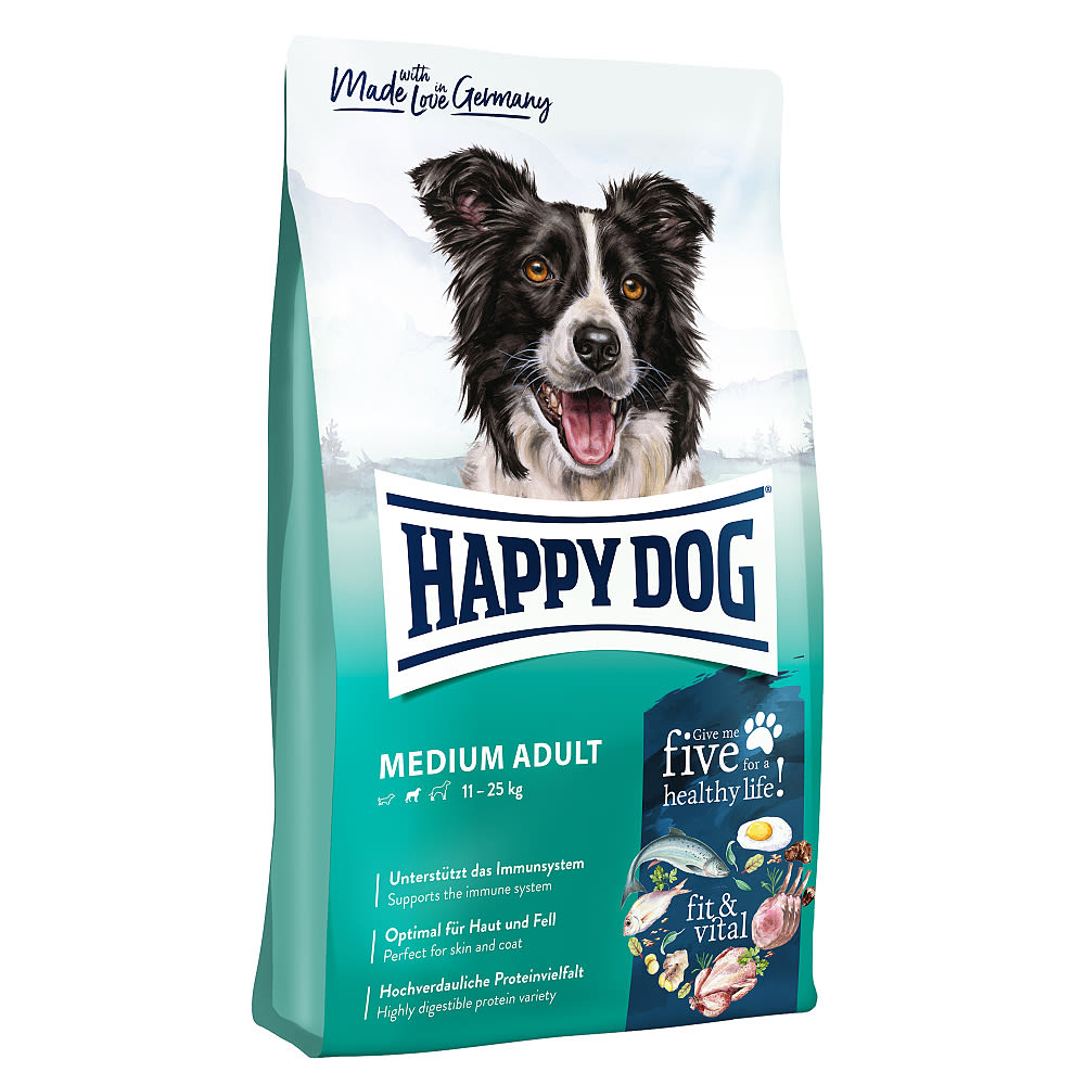 Happy Dog Supreme Fit & Vital Medium Adult 2x12kg+DOPRAVA ZDARMA+1x masíčka Perrito+2KG NAVÍC ZDARMA