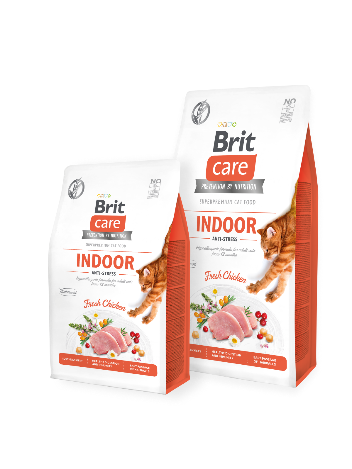 Brit Care Cat GF Indoor Anti-stress 2x7kg+MYŠKA