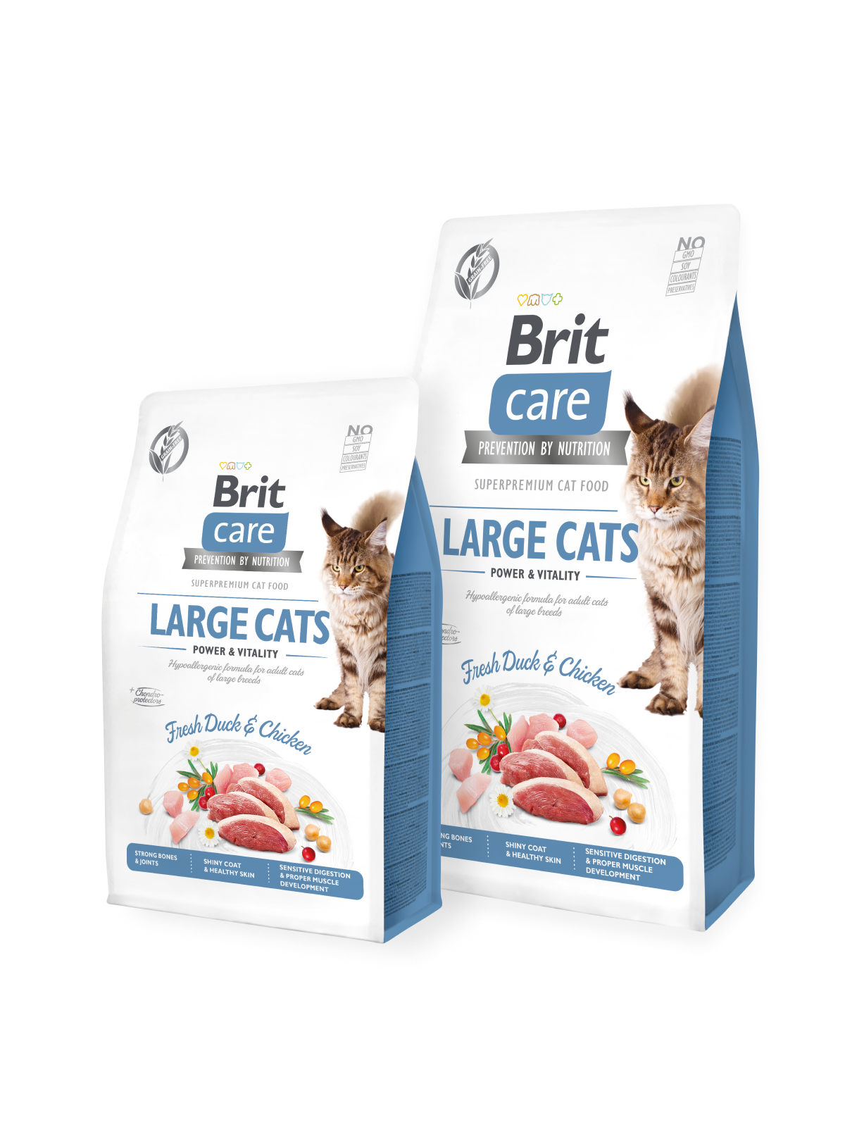 Brit Care Cat GF Large cats Power&Vitality 3x7kg+MYŠKA