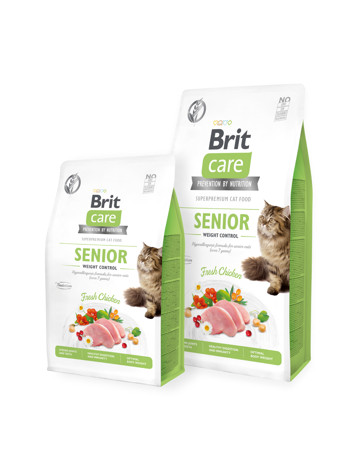 Brit Care Cat GF Senior Weight Control 2x7kg+MYŠKA