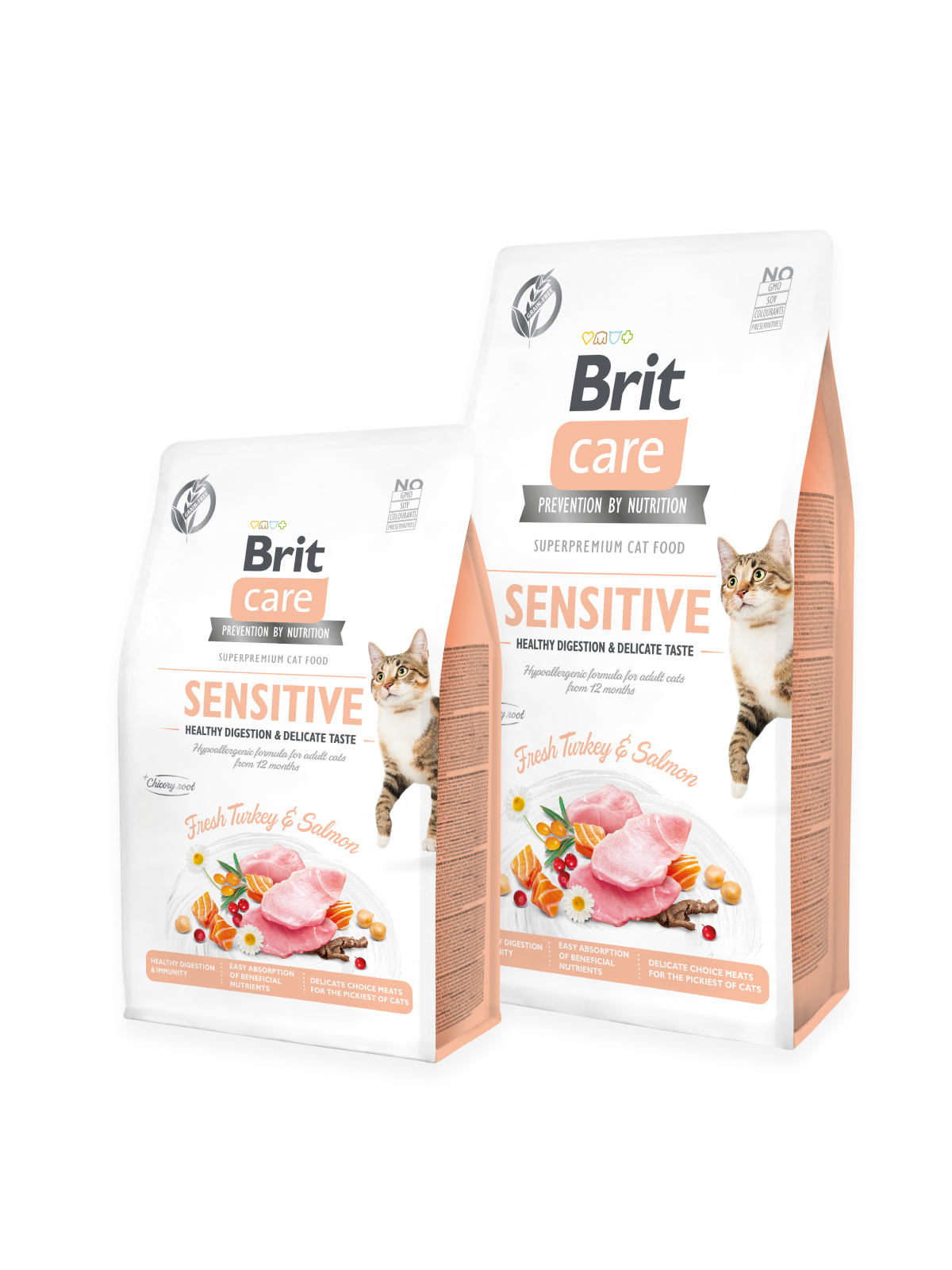 Brit Care Cat GF Sensit. Heal.Digest&Delic.Taste 7kg+MYŠKA