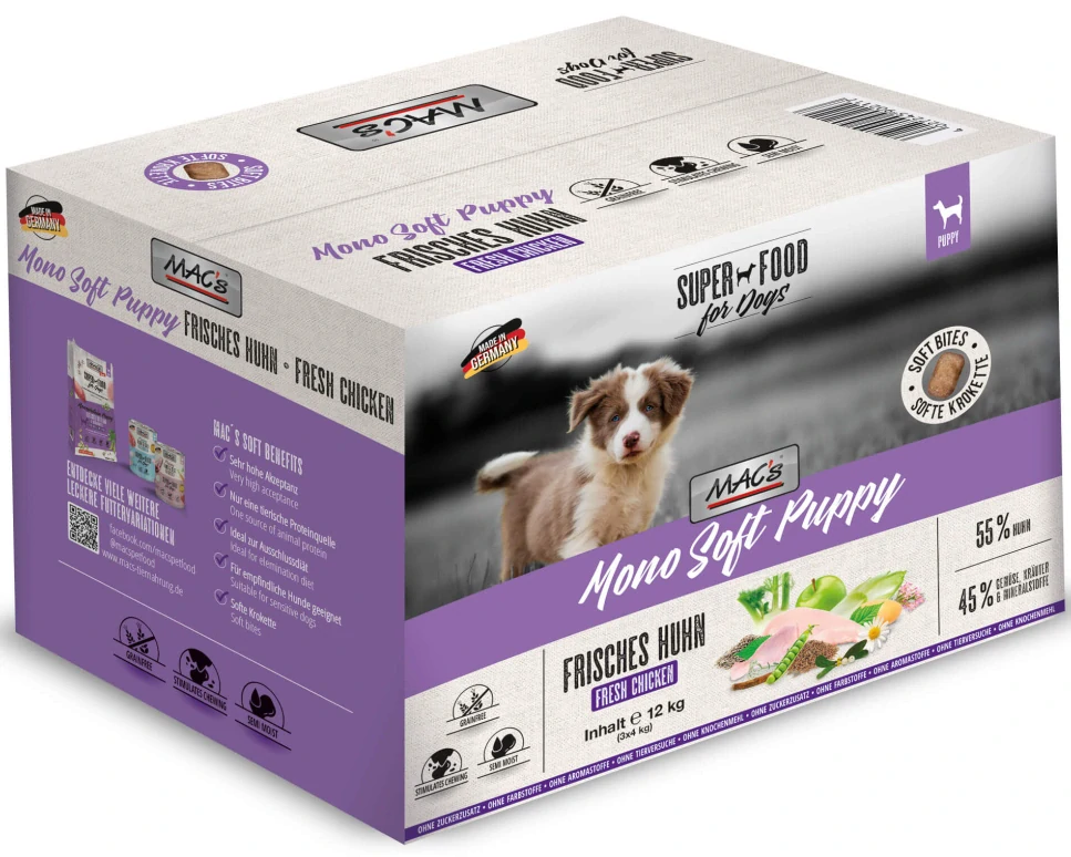 MACS Dog SOFT kuřecí pro stěňata 3x12kg(chov.bal.9x4kg)+ DOPRAVA ZDARMA!