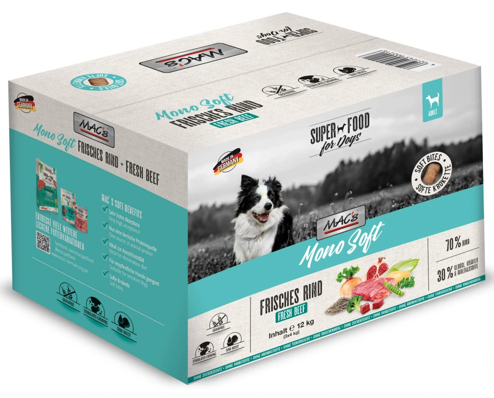 MACS Dog SOFT MONO hovězí 3x12kg (chov.bal.9x4kg)+DOPRAVA ZDARMA+1x masíčka Perrito!