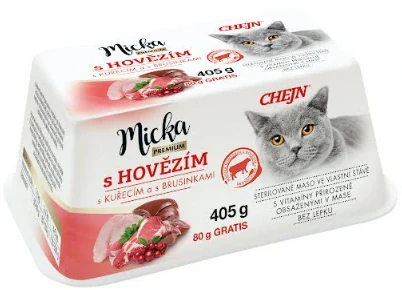 Chejn MICKA s hovězím 8x405g (325g+80g GRATIS) karton