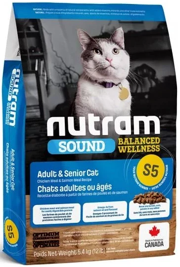 S5 Nutram Sound Adult/Senior Cat 3x5,4kg+myška+DOPRAVA ZDARMA!