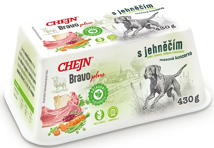 Chejn Bravo Plus s jehněčím a zeleninou 8x430 g (1 karton)