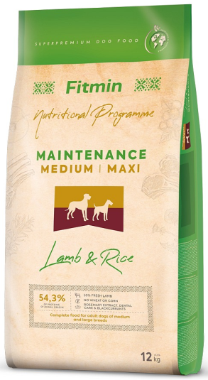 Fitmin dog Medium/Maxi Lamb&Rice 3x12 kg+DOPRAVA ZDARMA+1x masíčka Perrito!