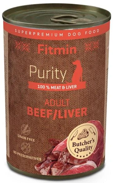 Fitmin Purity Konzerva hovězí s játry pro psy 400 g