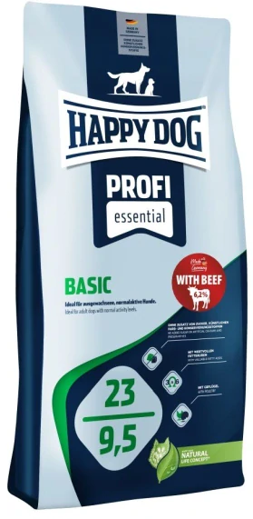 HAPPY DOG PROFI-LINE 23/9,5 Basic 20kg+DOPRAVA ZDARMA+1x masíčka Perrito 50g!
