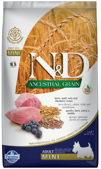 N&D LG DOG Adult Mini Lamb & Blueberry 2,5kg