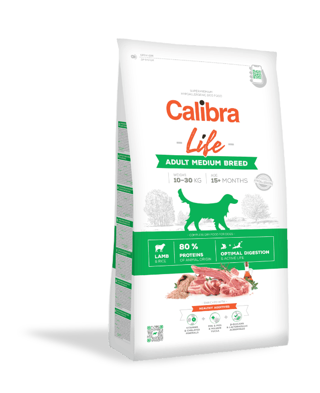 Calibra Dog Life Adult Medium Breed Lamb 3x12kg+1x masíčka Perrito+DOPRAVA ZDARMA