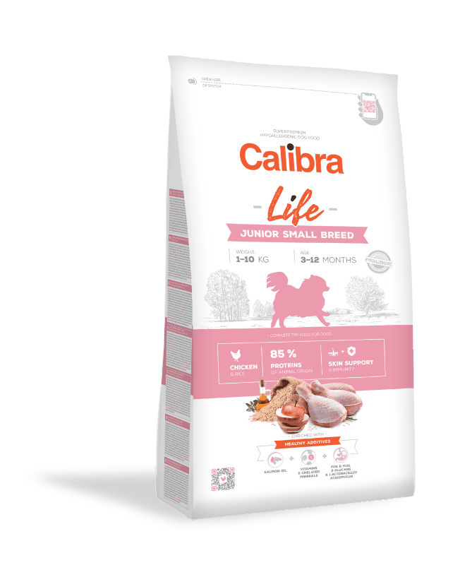 Calibra Dog Life Junior Small Breed Chicken 3x6kg+1x masíčka Perrito+DOPRAVA ZDARMA