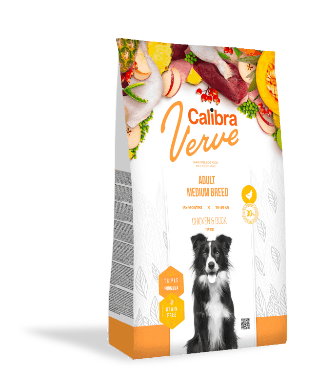 Calibra Dog Verve GF Adult Medium Chicken&Duck 12kg+1x masíčka Perrito+DOPRAVA ZDARMA
