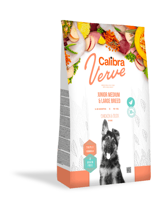Calibra Dog Verve GF Junior M&L Chicken&Duck 2x12kg+1x masíčka Perrito+DOPRAVA ZDARMA