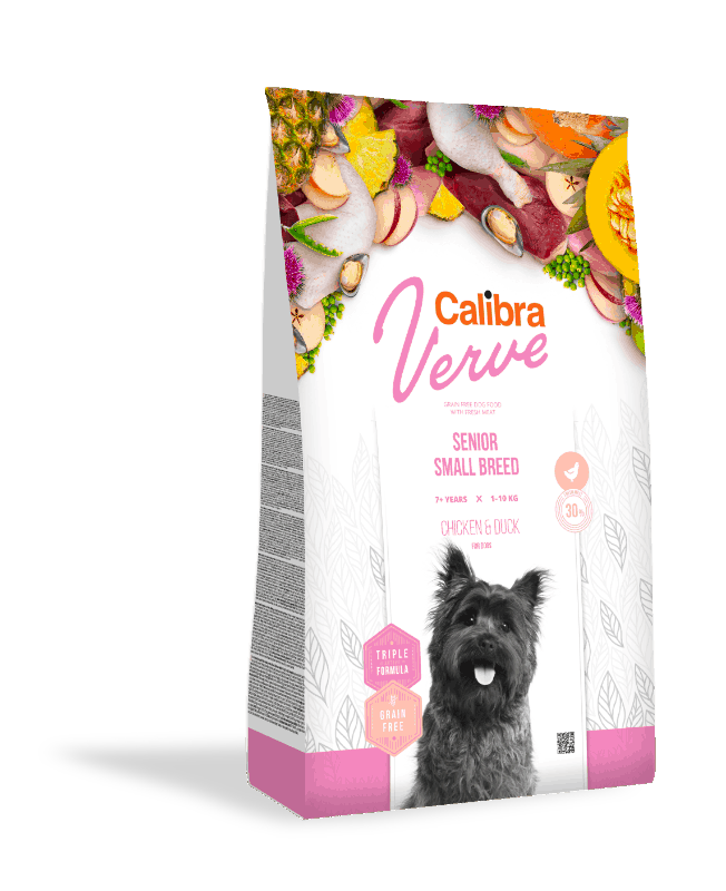 Calibra Dog Verve GF Senior Small Chicken&Duck 6kg+1x masíčka Perrito+DOPRAVA ZDARMA