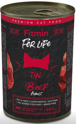 Fitmin For Life konzerva hovězí pro dospělé kočky 400 g