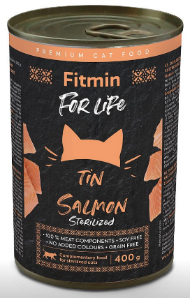 Fitmin For Life konzerva lososová pro kastrované kočky 415 g