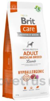 Brit Care Dog Hypoallergenic Adult Medium Breed 12kg+DOPRAVA ZDARMA+1x masíčka Perrito!
