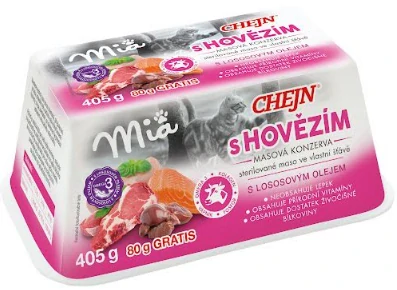Chejn MIA s hovězím 8x405g (325g+80g GRATIS) karton