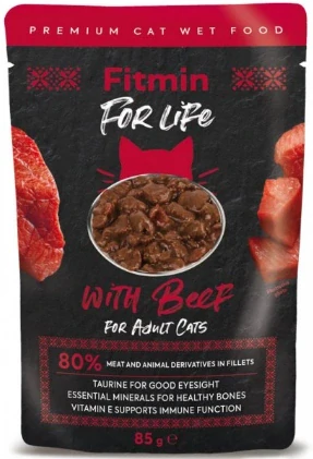 Fitmin For Life kapsička hovězí pro kočky 28x85g KARTON