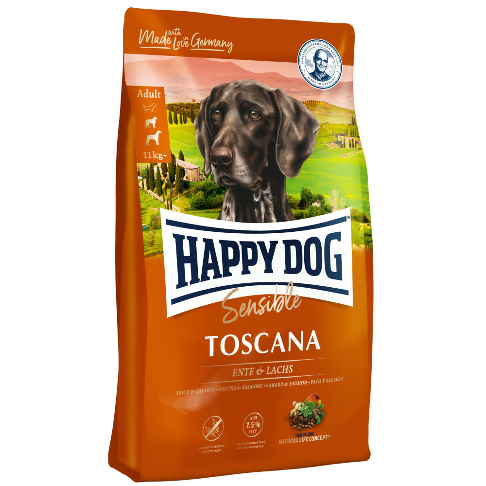 Happy Dog Supreme Sensible Toscana 2x12,5kg+DOPRAVA ZDARMA+1x masíčka Perrito+1KG NAVÍC ZDARMA