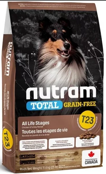 T23 Nutram Total Grain Free Turkey, Chicken, Duck Dog 11,4kg+DOPRAVA ZDARMA+masíčka Perrito 50g!