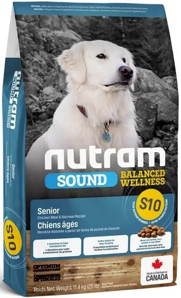 S10 Nutram Sound Senior Dog 2x11,4kg+DOPRAVA ZDARMA+masíčka Perrito 50g!
