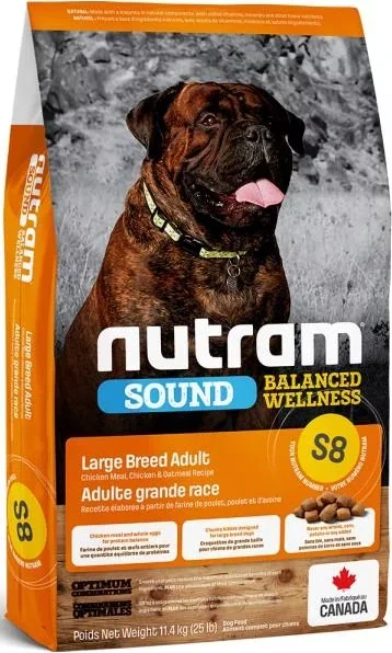 S8 Nutram Sound Large Breed Adult 2x11,4kg+DOPRAVA ZDARMA+masíčka Perrito 50g!