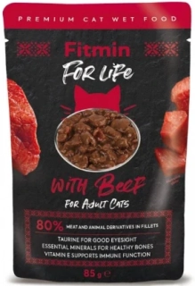 Fitmin For Life kapsička hovězí pro kočky 85g
