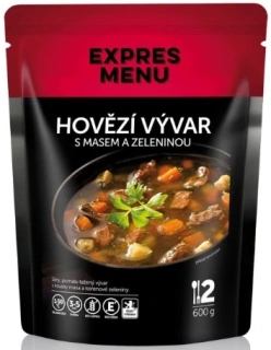 Expres Menu - hovězí vývar s masem a zeleninou 600g (2 porce)