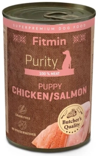 Fitmin Purity Konzerva kuřecí s lososem pro štěňata 400 g