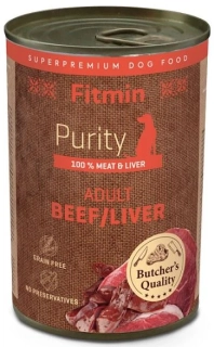 Fitmin Purity Konzerva hovězí s játry pro psy 400 g