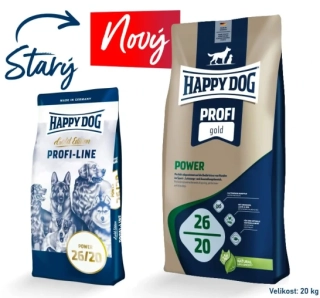 HAPPY DOG PROFI-LINE 26/20 Gold Power 2x20kg+DOPRAVA ZDARMA+1x masíčka Perrito 50g!
