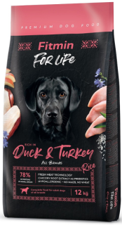 Fitmin dog For Life Duck & Turkey 2x12kg+1x masíčka Perrito+DOPRAVA ZDARMA