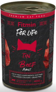 Fitmin For Life konzerva hovězí pro dospělé kočky 400 g