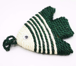 Hračka kočka - rybička sisál 11cm