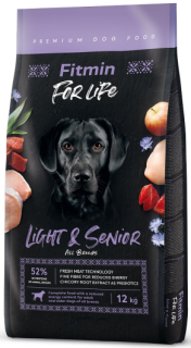 Fitmin dog For Life Light & Senior 2x12kg+1x masíčka Perrito+DOPRAVA ZDARMA