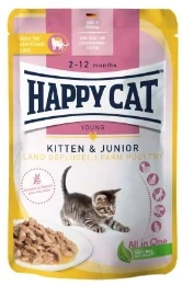Happy Cat kitten & junior drůbeží 20x85g kapsička KARTON