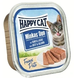 Happy Cat Minkas Duo Paté - Hovězí & Losos 100g