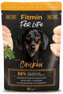Fitmin For Life Kuřecí kapsička pro dospělé psy s bylinkami 85g