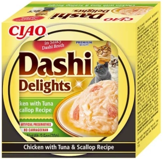 Churu Cat Dashi Delights Chicken with Tuna&Scallop 6x70g KARTON