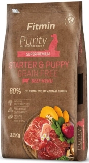 Fitmin dog Purity GF Puppy & Starter Beef 3x12 kg+ DOPRAVA ZDARMA+1x masíčka Perrito!